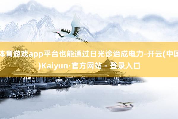 体育游戏app平台也能通过日光诊治成电力-开云(中国)Kaiyun·官方网站 - 登录入口