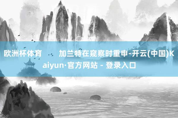 欧洲杯体育        加兰特在窥察时重申-开云(中国)Kaiyun·官方网站 - 登录入口