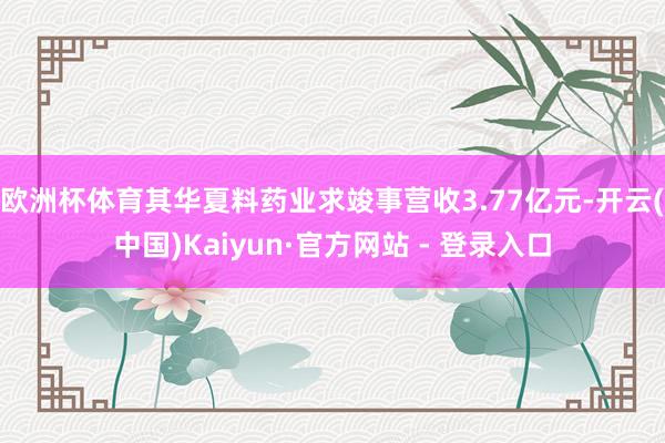 欧洲杯体育其华夏料药业求竣事营收3.77亿元-开云(中国)Kaiyun·官方网站 - 登录入口